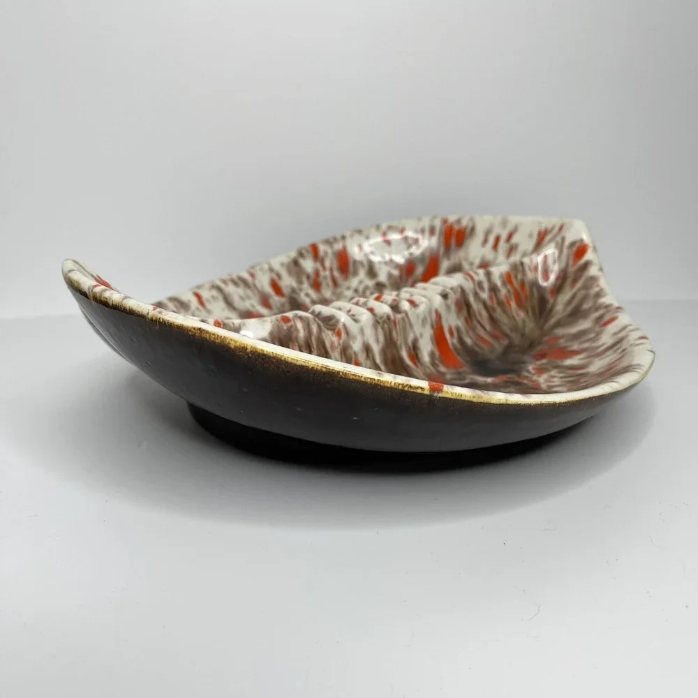 Mid Century Retro Boomerang‎ Large Table Ashtray Atomic Speckled Geometric Vtg